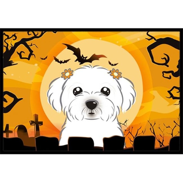 Carolines Treasures BB1766MAT Halloween Maltese Indoor & Outdoor Mat; 18 x 27 in. BB1766MAT - main
